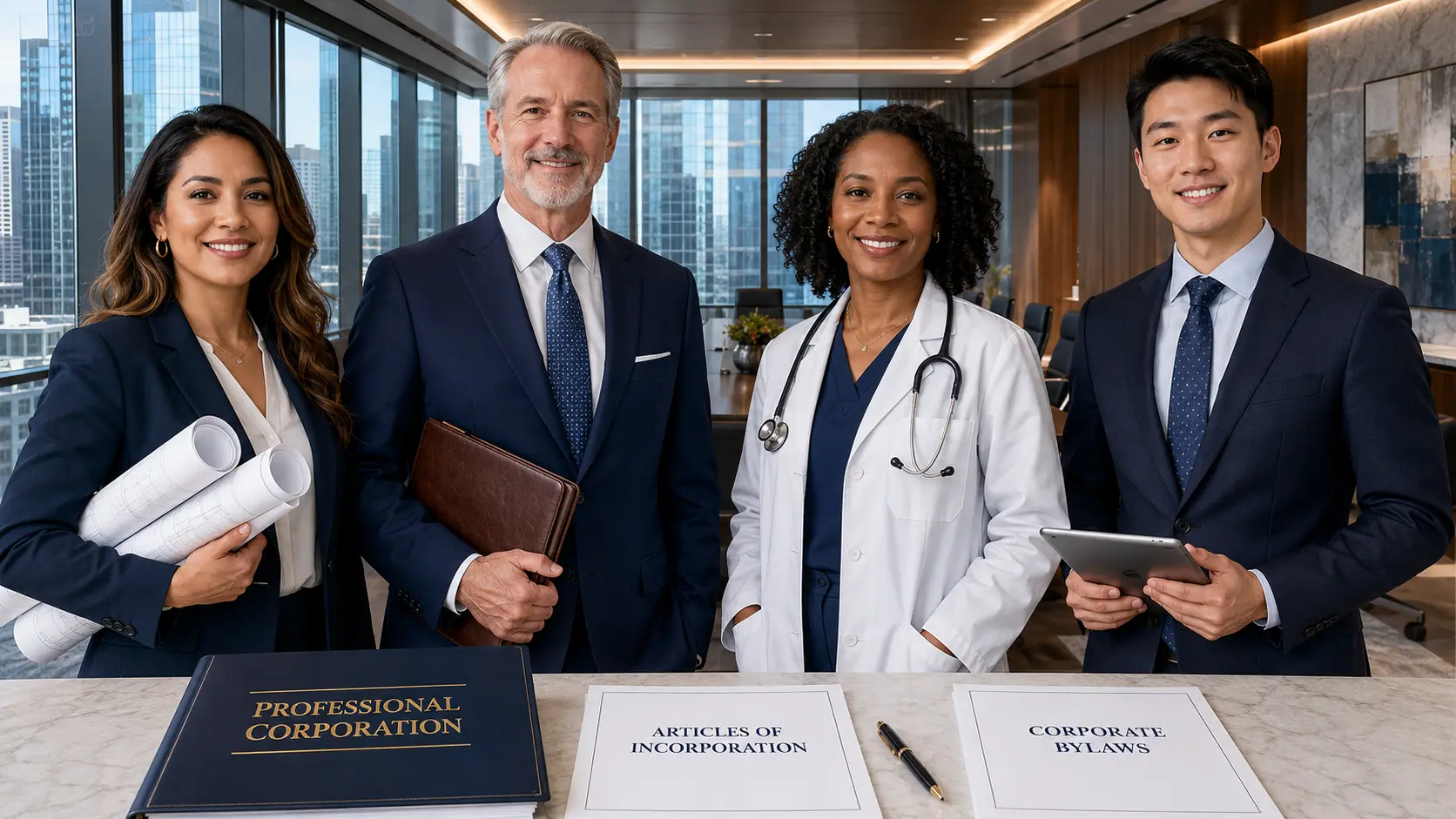 Architect, attorney, physician, and accountant with Professional Corporation formation records
